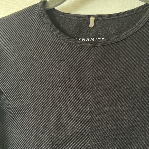 Dynamite Long Sleeve Crew Neck Ribbed Top - Picture 2 of 5